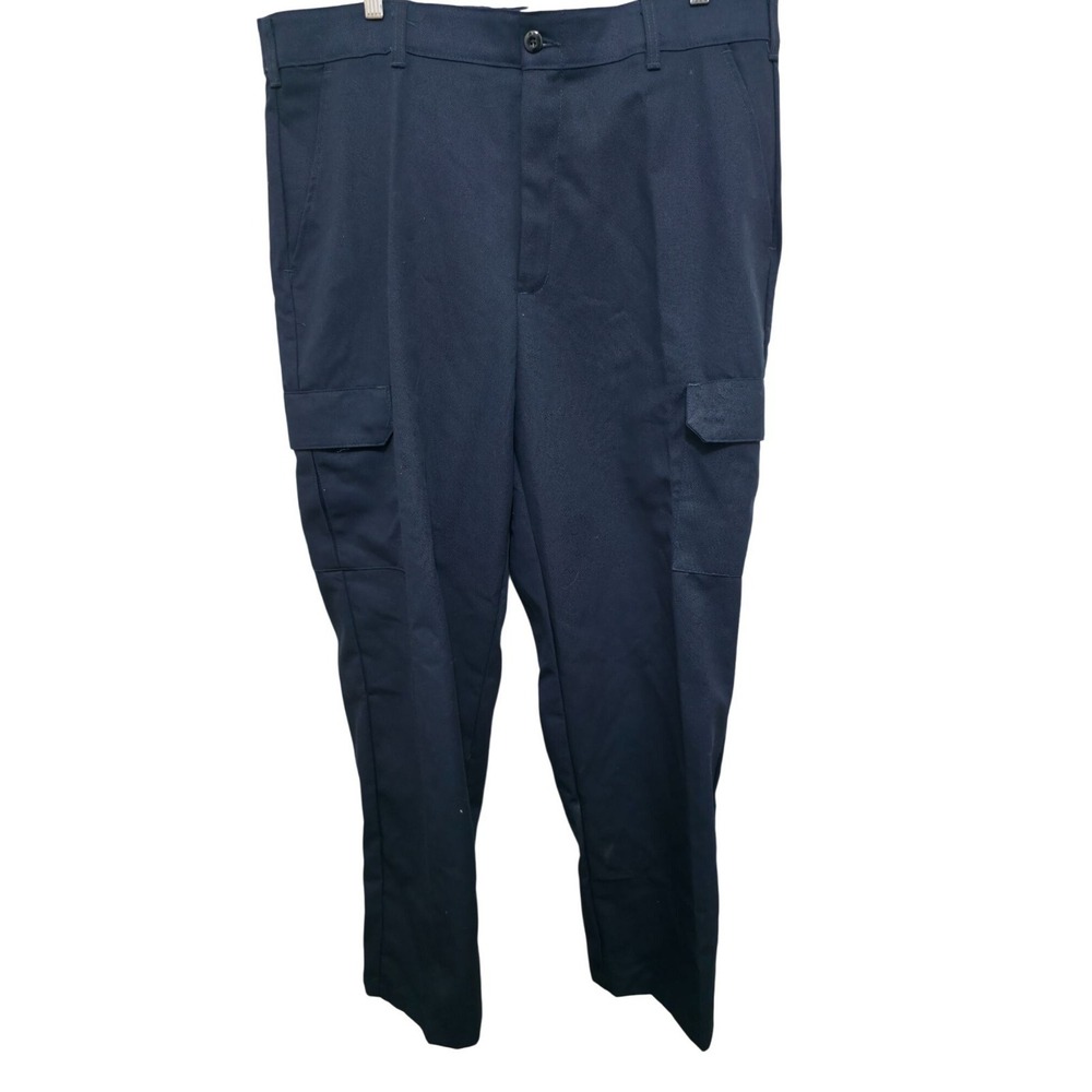 Red Kap Men's Navy Cargo Work Pants W38 L32 Durable Cotton Blend